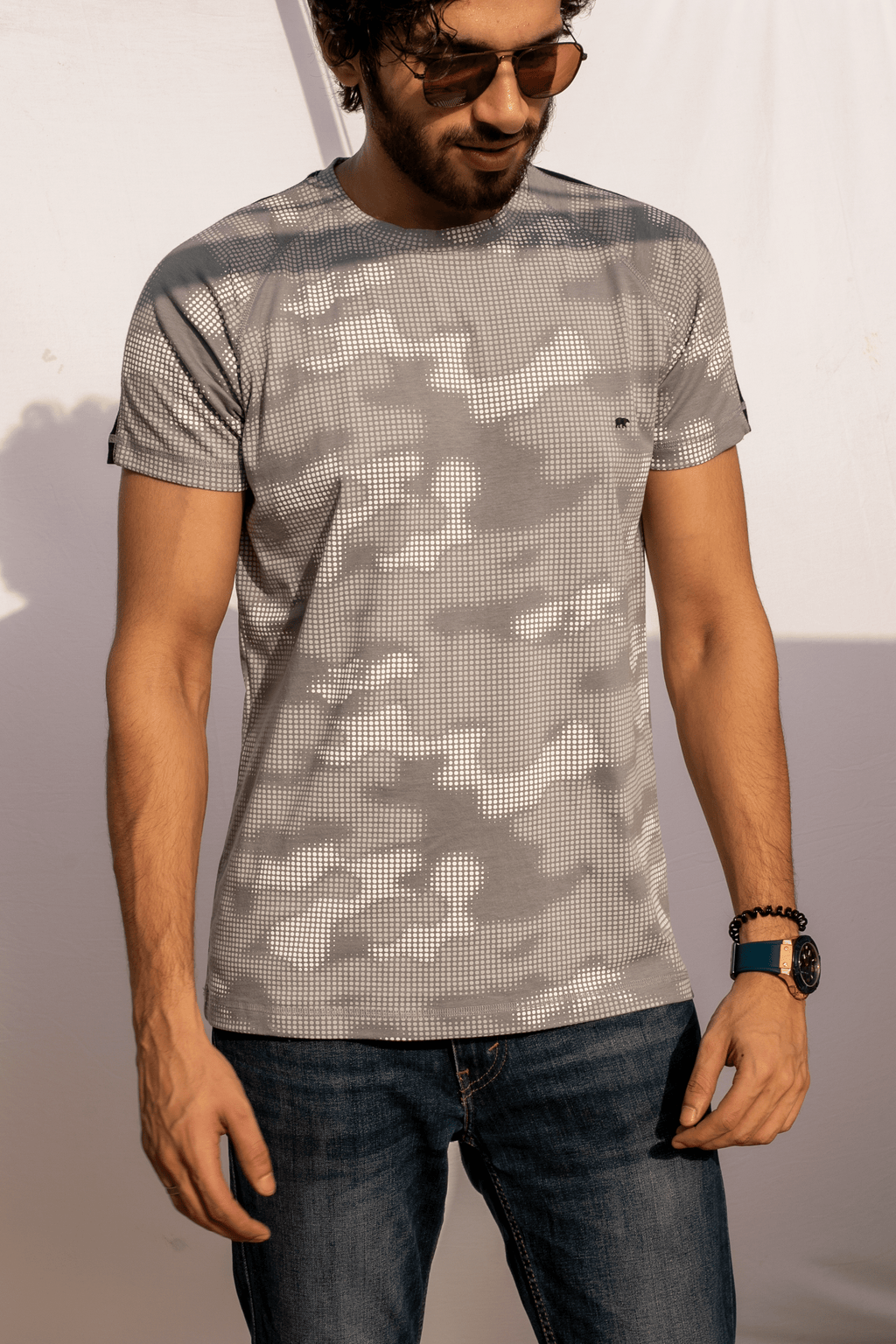 Silver Camo T-Shirt S - Premium Unisex | LEKSI Pakistan