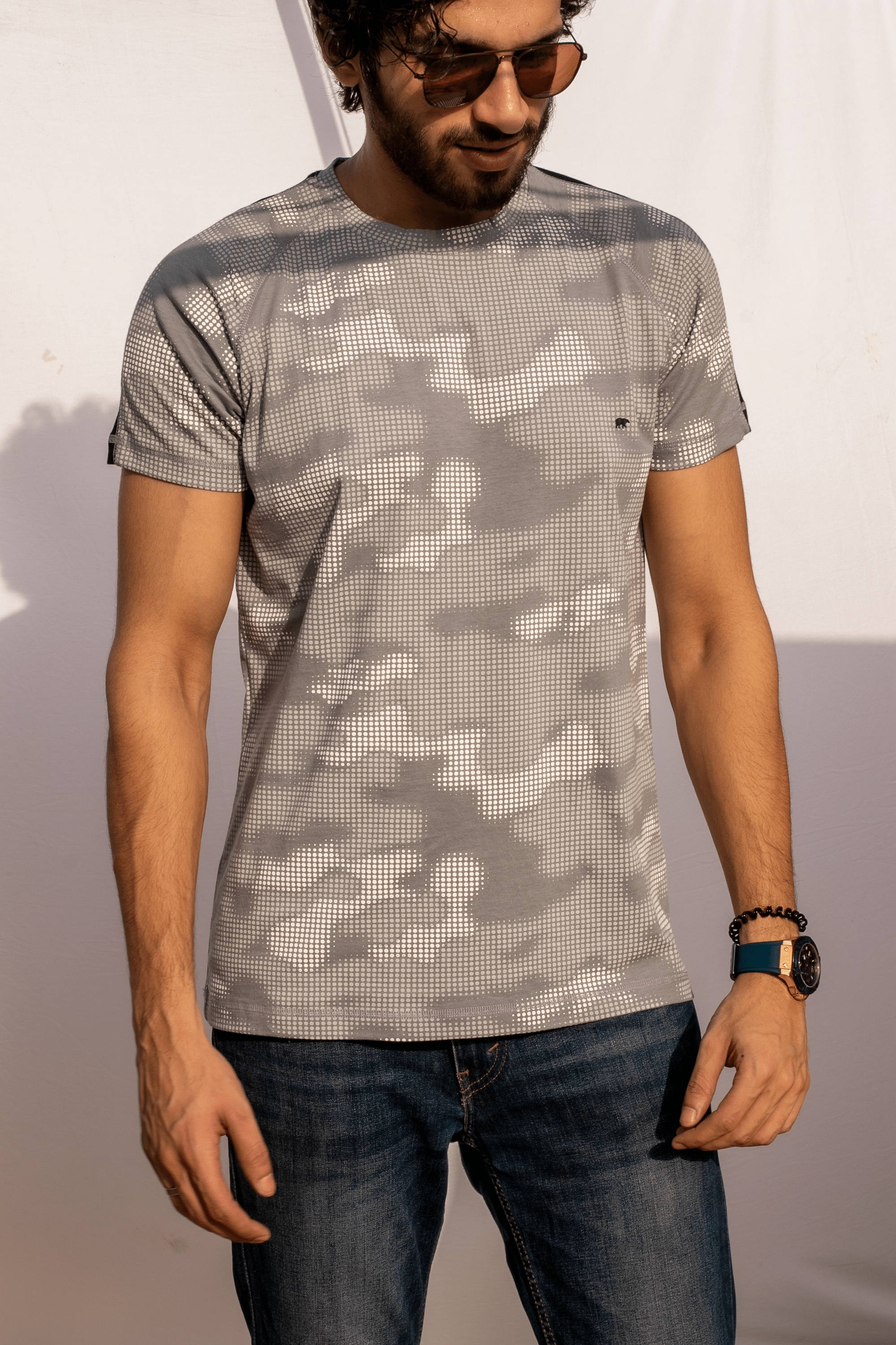 Silver Camo T-Shirt S - Premium Unisex | LEKSI Pakistan