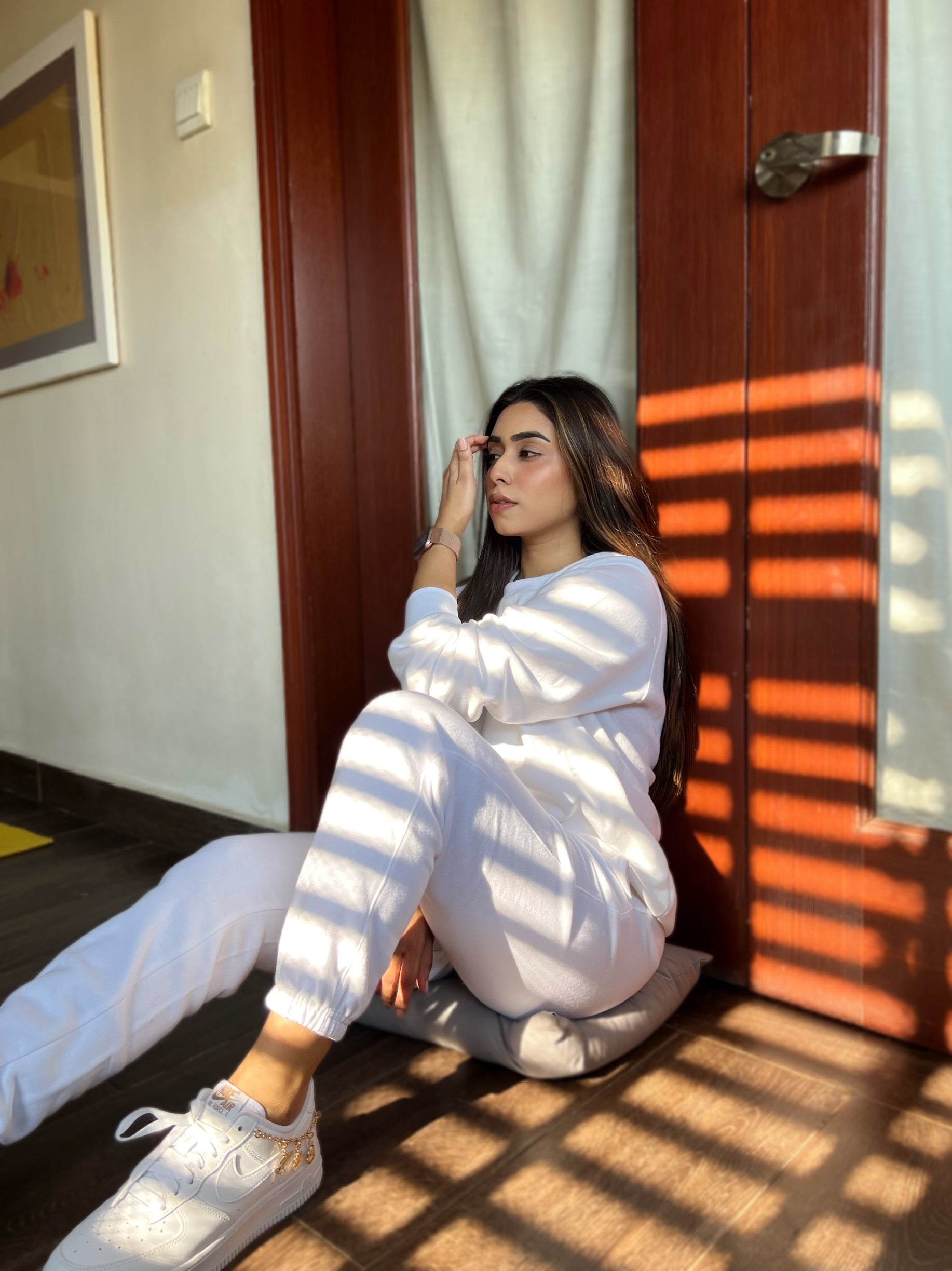 White Unisex Sweatpants - Fleece (Winter - Friendly) XS - Premium Unisex Sweatpants | LEKSI Pakistan