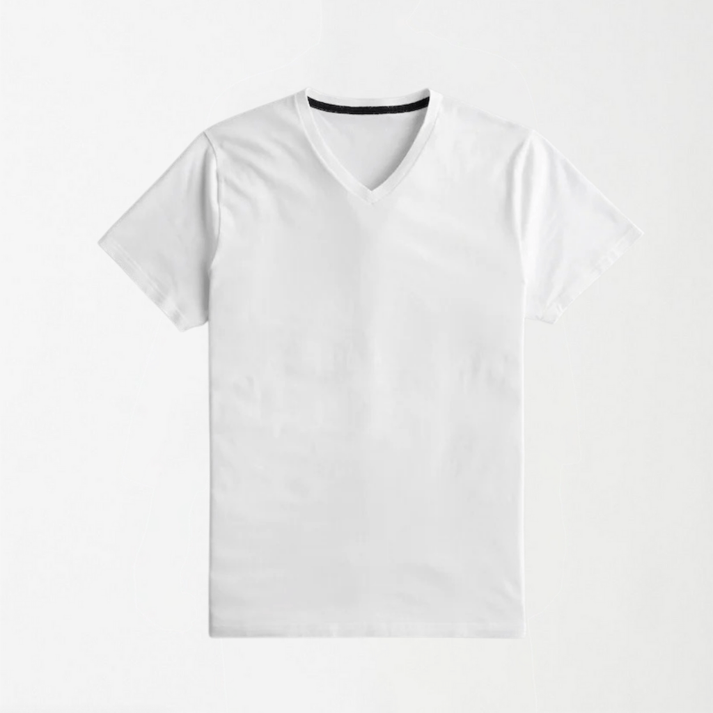 White Unisex V - Neck T-Shirt S - Premium Unisex | LEKSI Pakistan