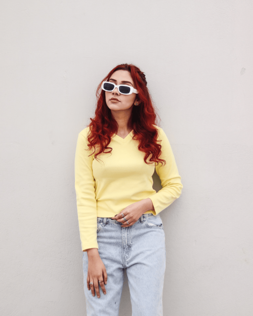 Yellow Full Sleeves Polo Ribbed Shirt XXS - Premium Unisex Polo | LEKSI Pakistan