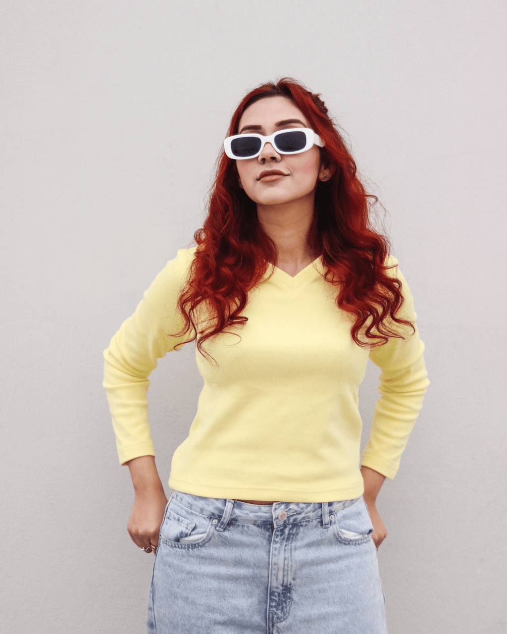 Yellow Full Sleeves Polo Ribbed Shirt XXS - Premium Unisex Polo | LEKSI Pakistan