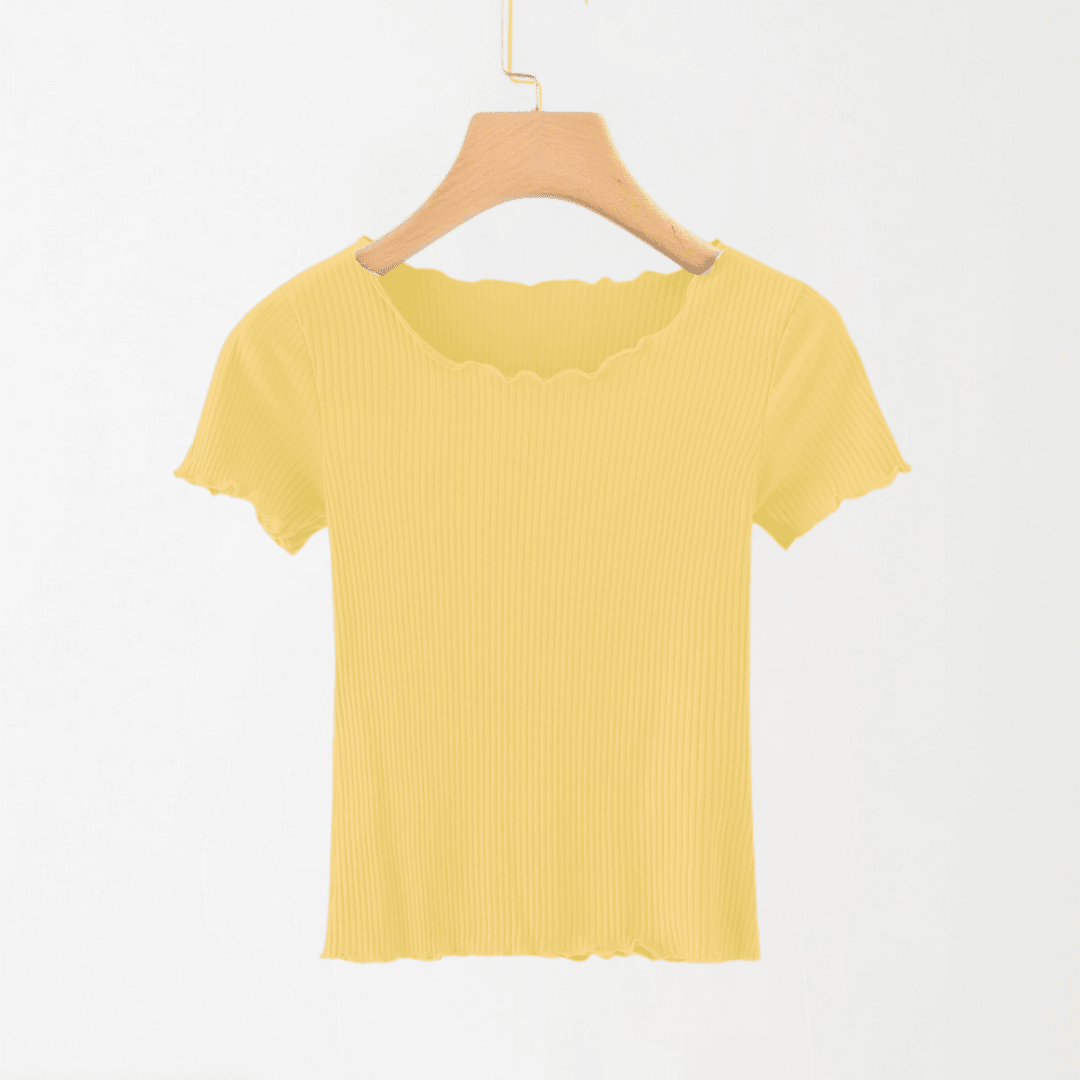 Yellow Ribbed Shirt XXS - Premium Unisex Lettuce | LEKSI Pakistan